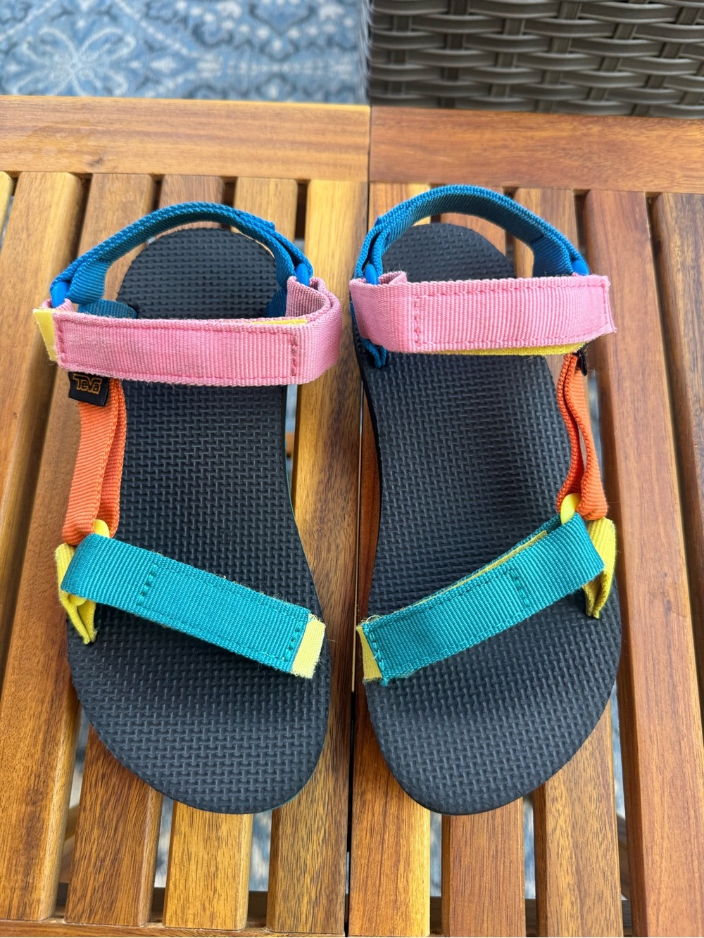 Teva Kids Colorblock Sport Sandals - Pink, Teal, Orange, Yellow, Blue